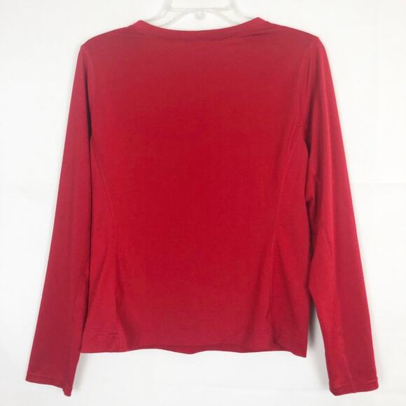 Athletic Works Long Sleeve Red Active V-Neck Top Size L - Picture 7 of 12